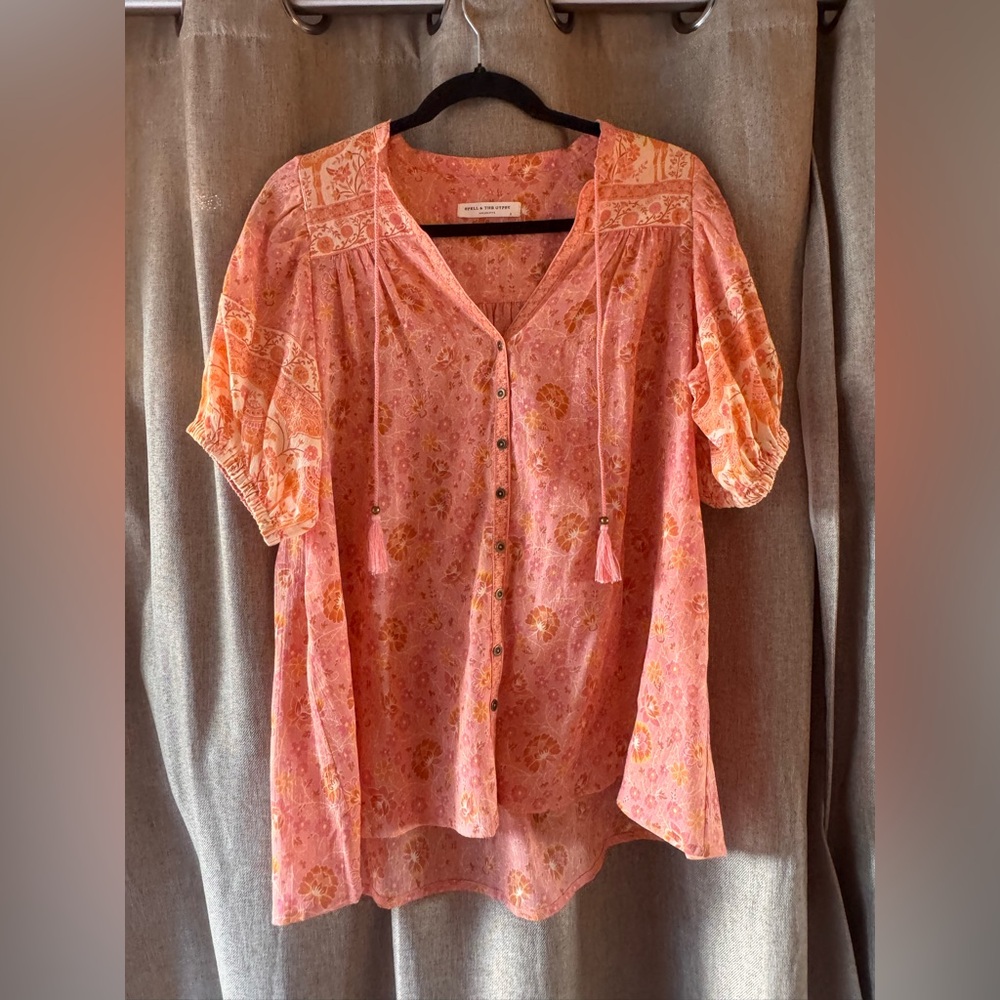 Spell Sundown Apricot Floral Blouse